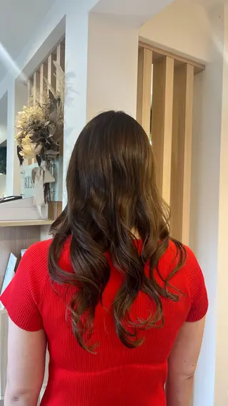 セミロング カラー haruna🌼 暖色♡透明感カラー♡のヘアスタイル