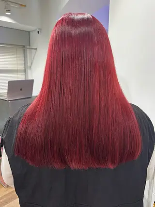セミロング ブリーチ透明感カラー 🍀mizuki🍀のヘアスタイル
