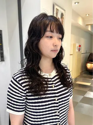 ロング パーマ デジタルパーマ 🌀ボブ　萩原　龍のヘアスタイル