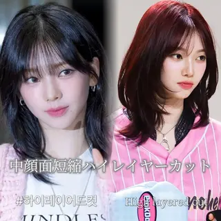 セミロング 【大宮】一日限定 ハイレイヤーカットのヘアスタイル
