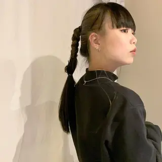 セミロング カラー ヘアアレンジ 本間 結衣のヘアスタイル