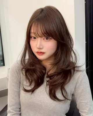 カラー ラベンダー/ピンク 💜🌷原宿のヘアスタイル