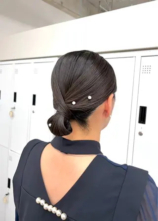 ミディアム ヘアアレンジ エクステ🤎うる艶 カラー┆横浜みいなのヘアスタイル