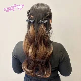 ヘアアレンジ 顔周り/ガーリー /ヘアメ/あつはのヘアスタイル