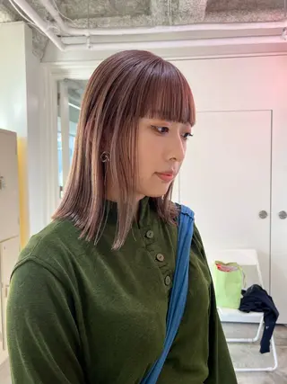 ミディアム カラー 朝が楽になるパーマ /ミリヤのヘアスタイル