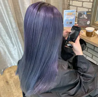 セミロング カラー 韓国レイヤーカット× 髪質改善ラビマーニのヘアスタイル