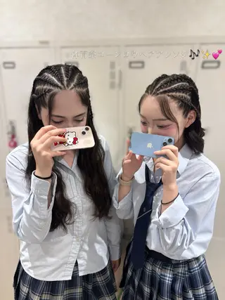 ヘアアレンジ ヘアアレンジ/ 暖色カラーひなち🎀のヘアスタイル