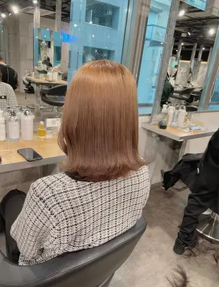 ミディアム カラー ベージュカラー💖 やすひろのヘアスタイル