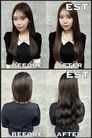 ロング メンズ ヘアアレンジ カラー エクステ MORI エクステMARIKAのヘアスタイル