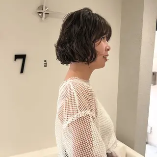 ショート パーマ 似合わせヘア🤍 面田法子のヘアスタイル