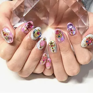 ネイル 渋谷／チップ長さ出し 👑アプレgel-xのネイルデザイン