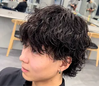 セミロング パーマ ヘアアレンジ メンズ fifth 石川 凪のヘアスタイル