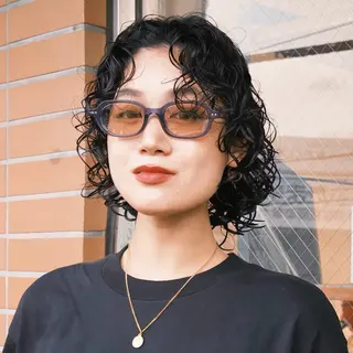 ショート カラー パーマ デジタルパーマ🌀レ イヤー🍃かんたまるのヘアスタイル
