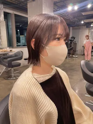 ショート カラー パーマ ヘアアレンジ メンズ キッズ ネイル マツエク・マツパ アイブロウ 透明感カラー・レイヤ ー🎀amika🎀のヘアスタイル