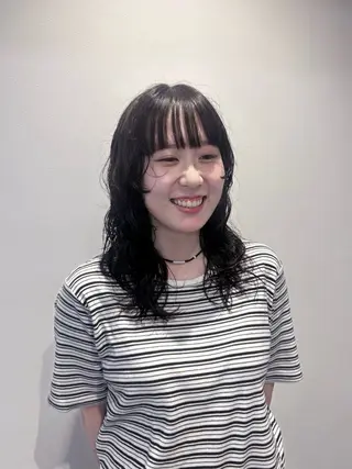 セミロング パーマ パーマ/レイヤー かどたはるなのヘアスタイル