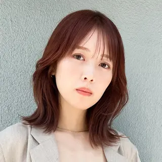 ミディアム カラー パーマ レイヤーカットのプロ 大人ヘア宮森貴志のヘアスタイル
