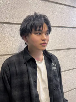 ショート カラー メンズ Ryosuke 癖毛の方大募集のヘアスタイル