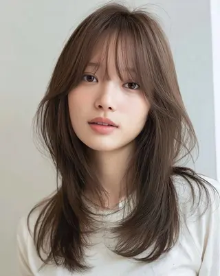 ロング カラー 🌿透明感カラー レイヤーカットのヘアスタイル