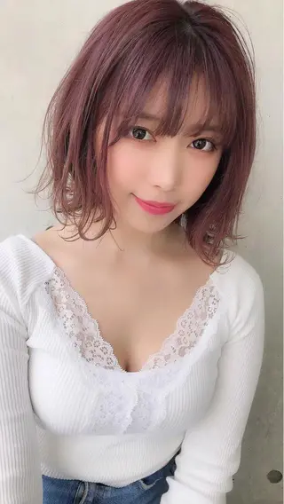 ミディアム カラー パーマ ヘアアレンジ 🦋ハイトーンボブ ショート🦋トシキのヘアスタイル