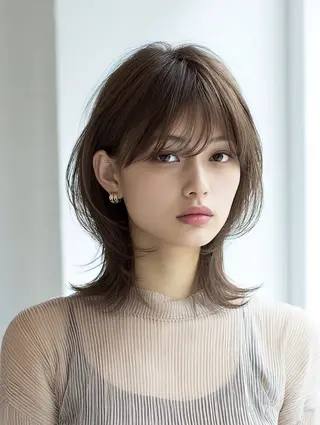 ミディアム パーマ 透明感×艶カラー ✨️美髪縮毛🍒リオのヘアスタイル