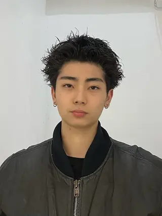 ショート パーマ メンズ 渋谷 メンズカット 佐伯 将のヘアスタイル