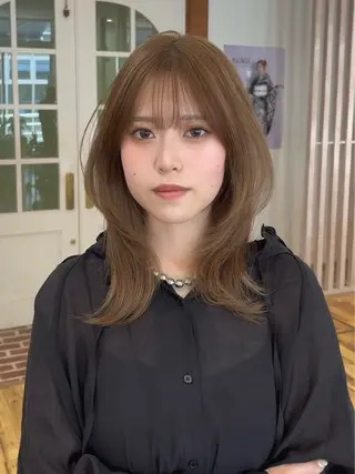 ミディアム カラー &.越冨 レイヤー/ 顔周り特化/髪質改善のヘアスタイル