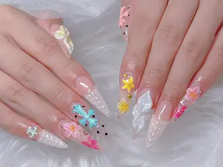 ロング カラー yuna ユナのネイルデザイン