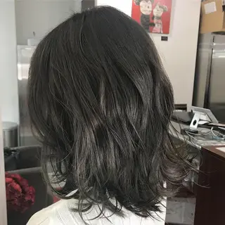 ミディアム カラー メンズ縮毛矯正 細谷碧海のヘアスタイル