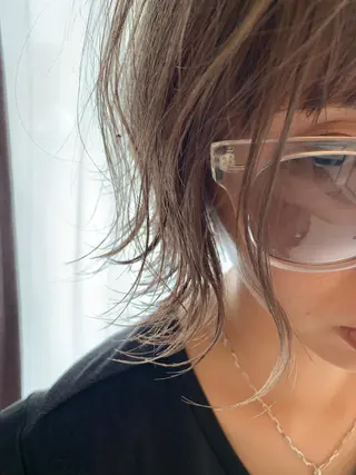 ミディアム カラー パーマ ヘアアレンジ 🇺🇸龍ヶ崎ブリ ーチカラー🌴政野のヘアスタイル