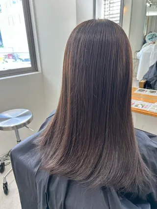 ロング カラー 栄/海外風カラー/ ナチュラル縮毛のヘアスタイル