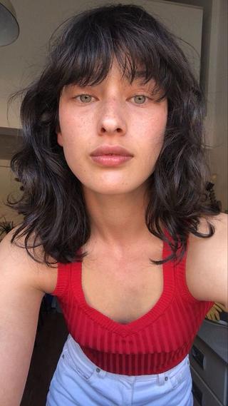 ミディアム カラー パーマ レイヤーカット\パー マ　chinatsuのヘアスタイル