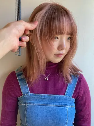 ミディアム 🐈三毛猫ローライト ・mixカラー🐈のヘアスタイル