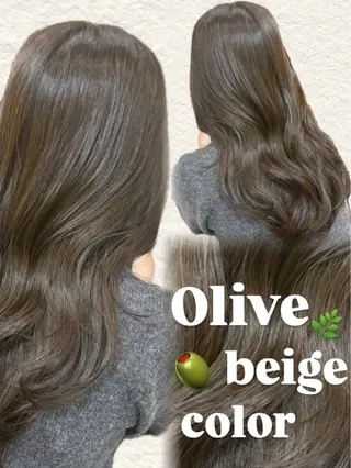 セミロング カラー 🤎韓国ヘア ベージュ まゆか🤎のヘアスタイル