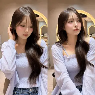 ロング 韓国レイヤー 田中 励也のヘアスタイル