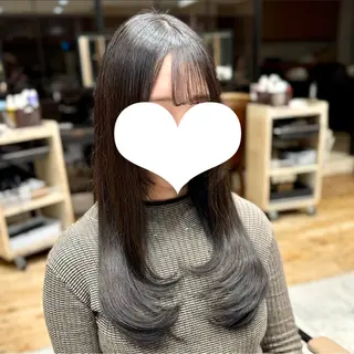 ロング カラー レイヤー/顔まわり/ 透明感カラー/れいなのヘアスタイル