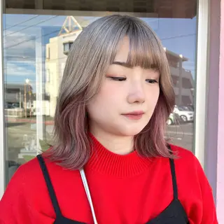 ミディアム カラー ♡ナナコ♡ レイヤー /ブリーチ/艶髪のヘアスタイル
