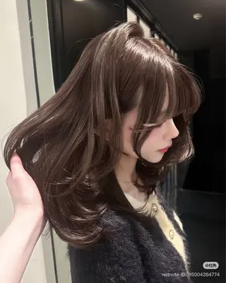 カラー 大人艶ベージュ/韓国 ハッシュカット/セナのヘアスタイル