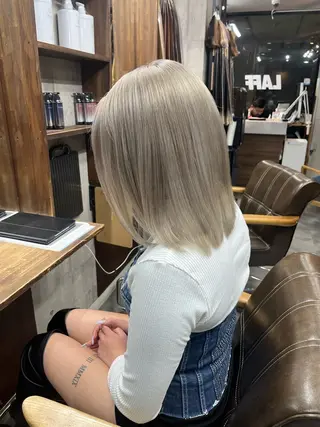 ミディアム カラー 剣太郎カットモデル 10㎝カット募集中のヘアスタイル