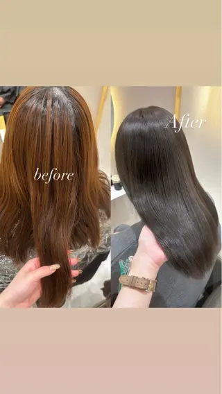 セミロング カラー 🫧赤み消し＊艶髪 nanami🫧のヘアスタイル