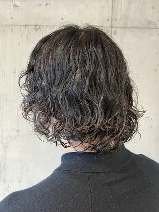 パーマ メンズ 🍀透明感カラー×垢 抜けボブ リクト💥のヘアスタイル