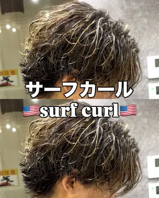 ミディアム カラー パーマ メンズ シュンヤ🔥メンズ パーマ特化🔥新小岩のヘアスタイル
