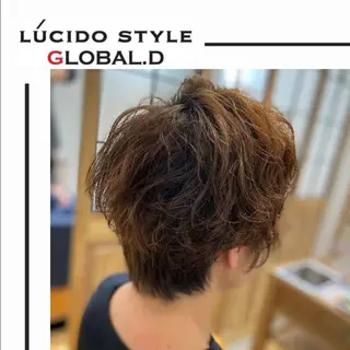 ショート カラー パーマ ヘアアレンジ メンズ キッズ ✂︎ショート、ボブ、 レイヤー🩵YUMIのヘアスタイル