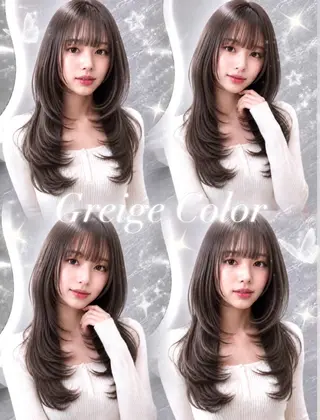セミロング カラー ヘアアレンジ 🖤kana韓国ヘア 艶髪カラー特化🖤のヘアスタイル