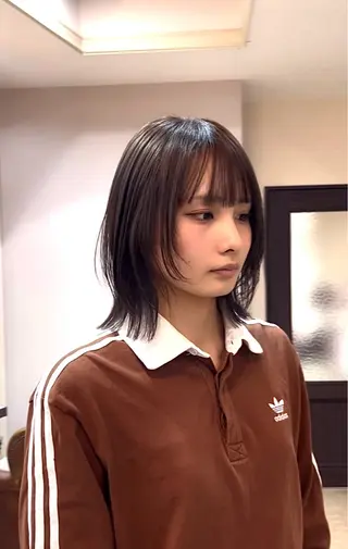ミディアム カラー 山本梨華/ 透明感カラーのヘアスタイル