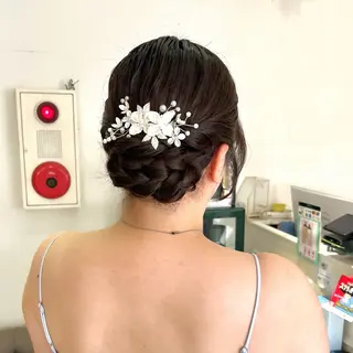 セミロング カラー ヘアアレンジ 吉水 彩乃 /ボブ/艶感カラーのヘアスタイル