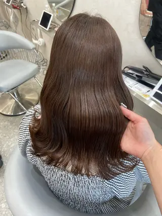 セミロング カラー 新宿/韓国ヘア 中明度カラー/かやのヘアスタイル