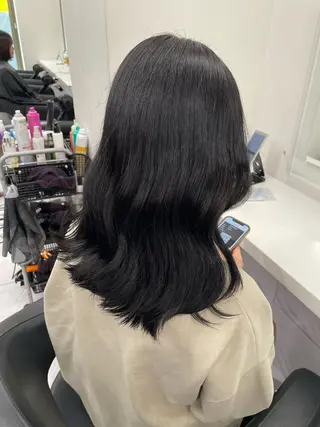セミロング カラー パーマ ヘアアレンジ メンズ キッズ 韓国系🇰🇷🩶 艶暗髪/MEIのヘアスタイル