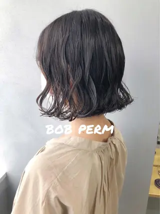 ショート パーマ ボブパーマコテ巻き風 パーマNo1深江秀平のヘアスタイル