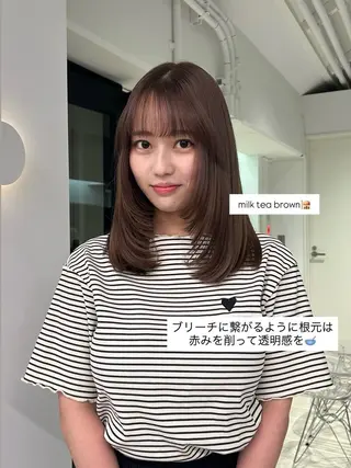 ミディアム カラー lomalia moekaのヘアスタイル