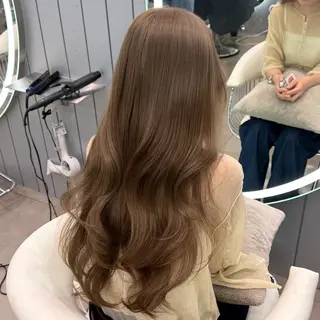 セミロング カラー ヘアアレンジ ブリーチなしW🎀 髪質改善/はのんのヘアスタイル